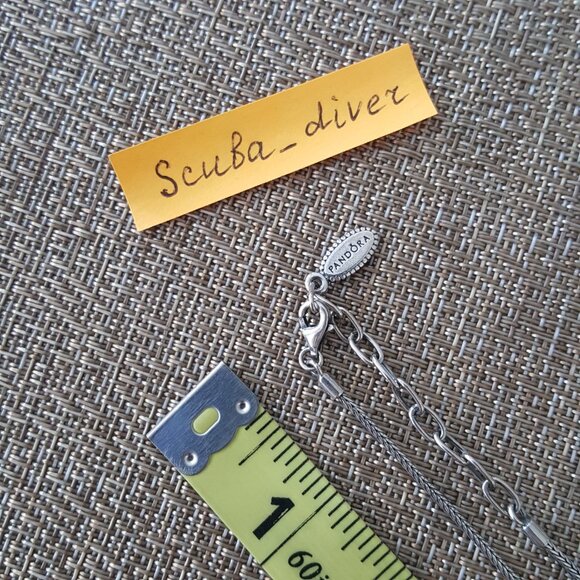 RARE Pandora Two-Tone 925 Silver 14K Gold Crossover Wrap Rope Pendant Necklace - Picture 10 of 12